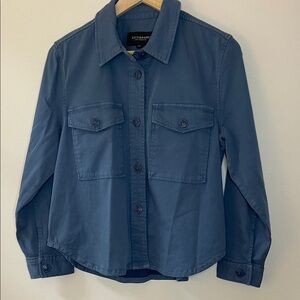 Liverpool Blue Utility Shirt Jacket Soft Cotton Blend Sz S